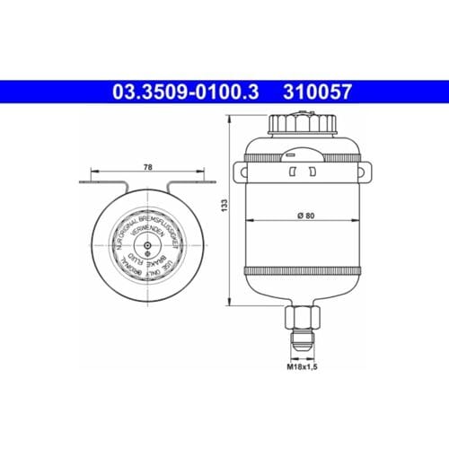 Compensatiereservoir, remvloeistof ATE 03.3509-0100.3
