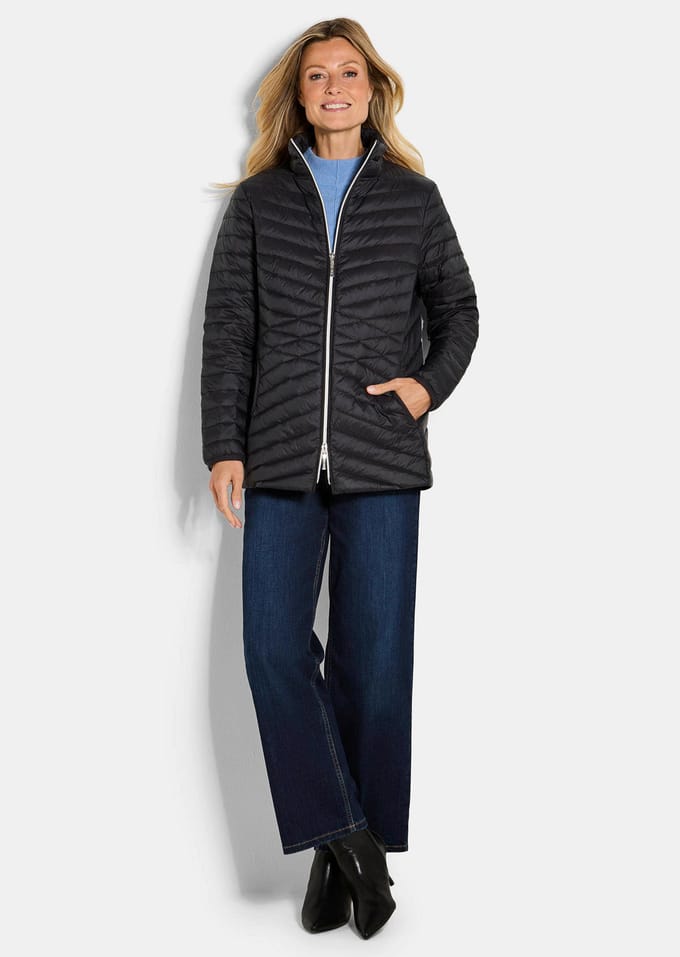 Donsjack met elegant stiksel - zwart - Gr. 21 van Goldner Fashion