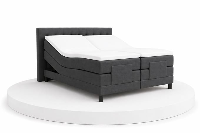 Elektrische Boxspring ErgoLux - 200x220 Compleet - Antraciet - BalBedden