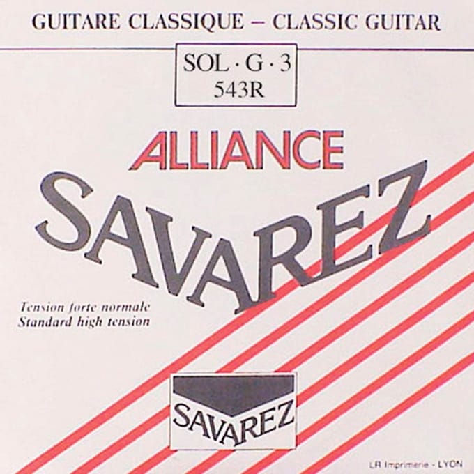 Savarez 543-R G-3 snaar, clear KF composite fiber, from 540-R and 500-AR set, normal tension