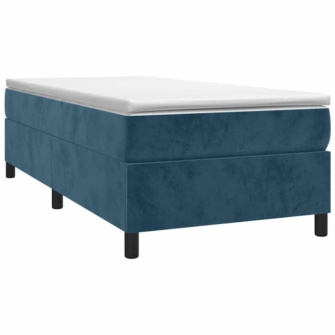 vidaXL - Boxspring - bed - 100x200 - cm - fluweel - donkerblauw