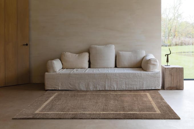 LIGNE PURE Transform Vloerkleed/tapijt - Bruin Beige Vierkant - 60x120