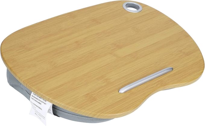 Laptop Tafel - Draagbaar Bureau - Thuiswerken - Met Kussen - 40x30 cm - Grijs