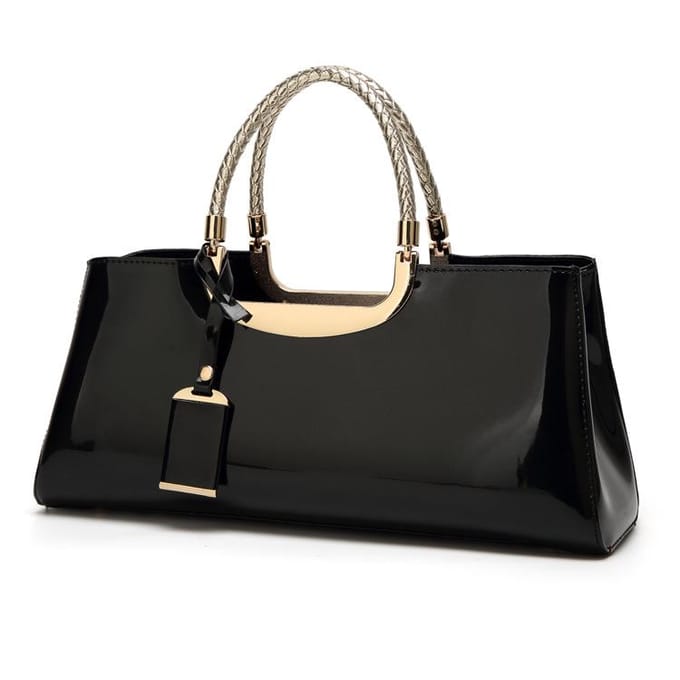 Dames Bruids Diner Handtas Boston Tas 2020 Glanzend Glanzend High-end Schouder Schuin 34cm*11cm*25cm black