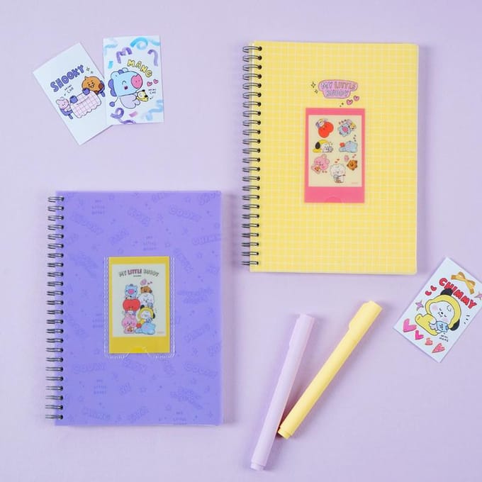 BT21 Mijn Kleine Vriend Lente Notitieboek Purple beige