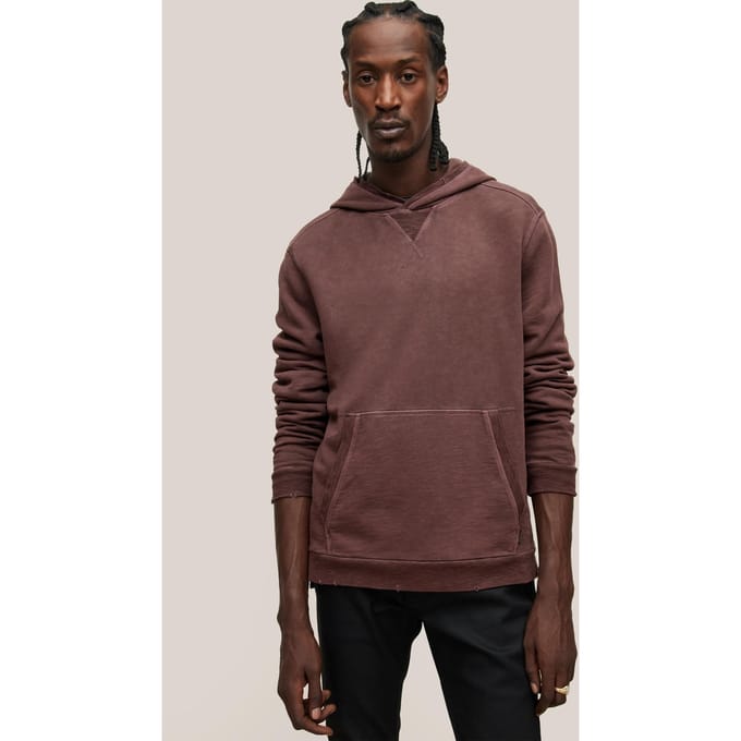 John Varvatos Milford Ls Pigment Dye Fr Merlot Größe: S | Kaputzenpullis Outlet | Herren