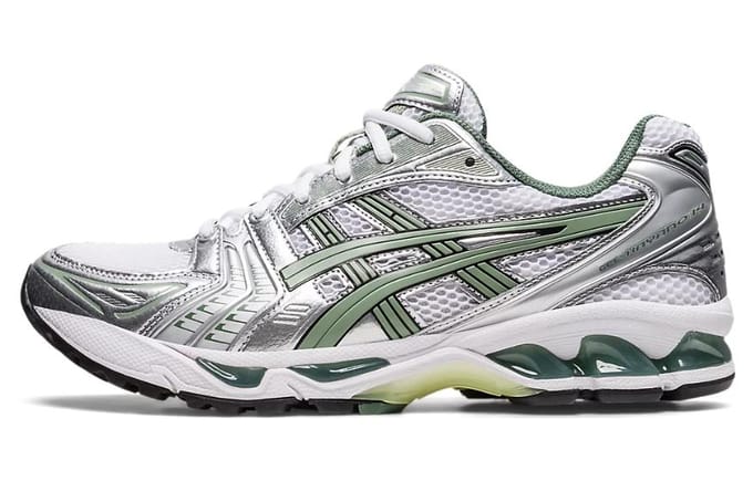 ASICS Gel Kayano 14 White Pure Silver Slate Grey Sage 1201A019-107 42 gray