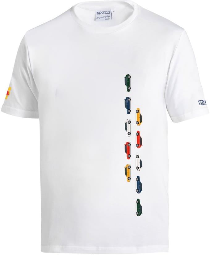 Sparco Lancia Delta HF Collectie T-shirt Heren & Dames - Racing T-shirt - Wit - Maat M