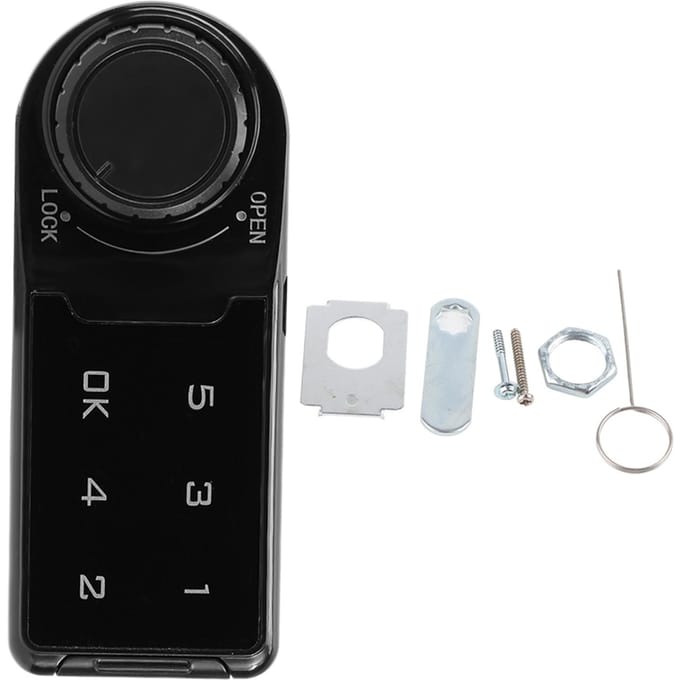 Serrure à combinaison électronique à clavier tactile pour classeur, casier, tiroir (L = 30 mm) black