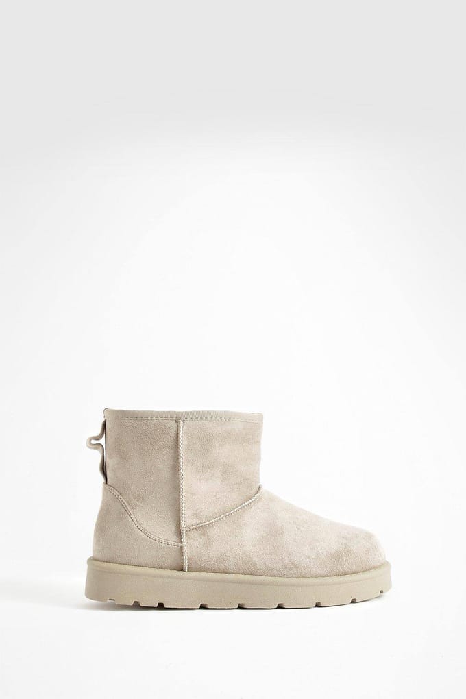 boohoo Dames Mini Cosy Boots | Mocha | Maat: 4