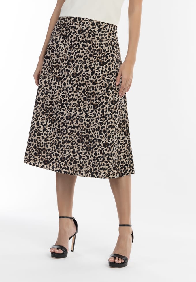 faina midi rok met leo print caneva