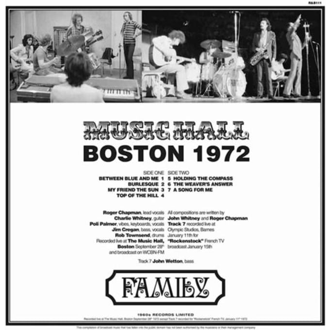 Family - Music Hall Boston 1972 (LP)