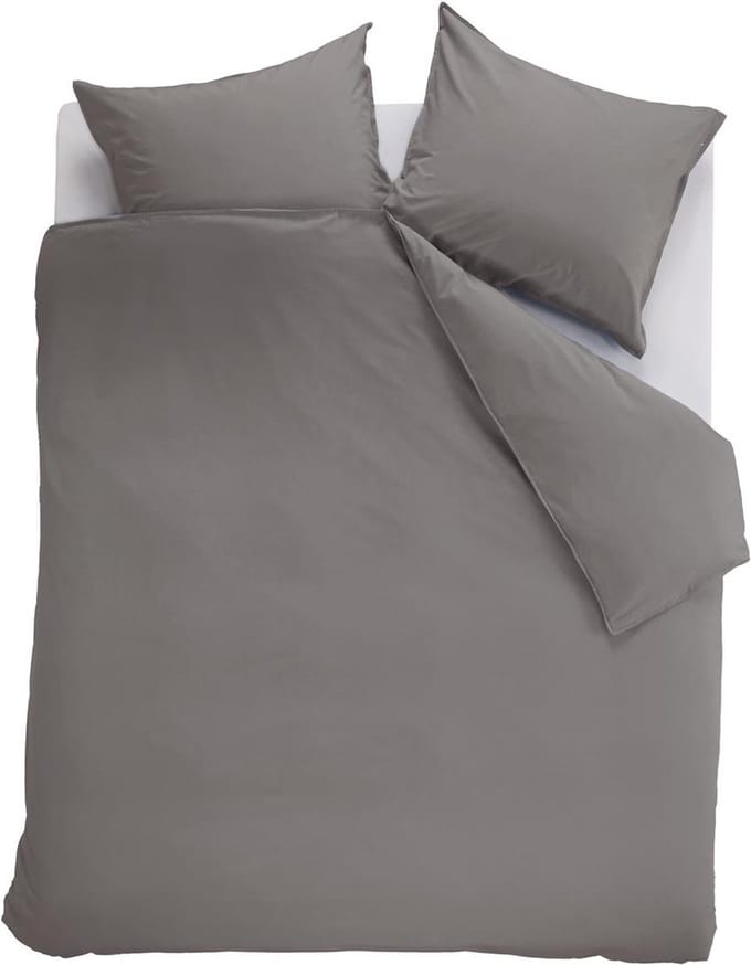 Ambiante Cotton Uni dekbedovertrek - Effen - Lits-Jumeaux - 240x200/220 cm - Grijs