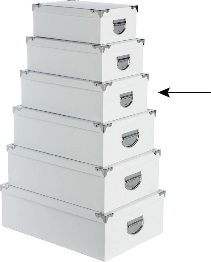 5Five Opbergdoos/box - wit - L36 x B24.5 x H12.5 cm - Stevig karton - Whitebox