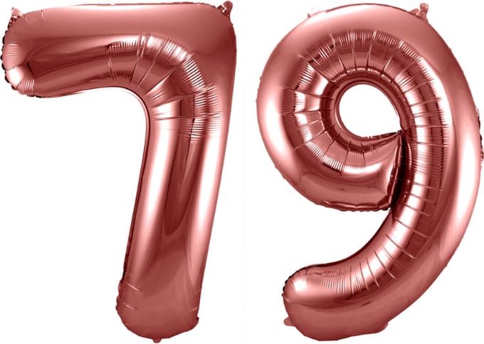 Folieballon 79 jaar brons 86cm