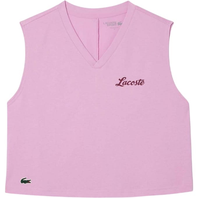 Lacoste Dames/Dames Sport Relaxed Fit Mouwloze Gewaad Top (Roze)