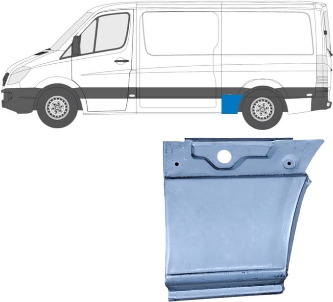 Reparatiepaneel achterspatbord voor Mercedes Sprinter 2006-2018 / Links