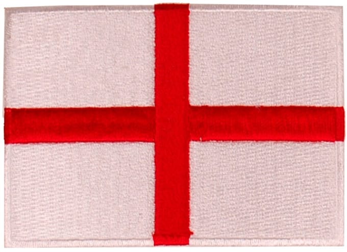 Strijkapplicatie/Patch - Vlag Engels St Georges Cross - 8x6cm