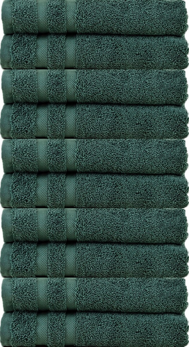 Luxe Badlakens 140x70 cm - Baddoeken - Mos Groen - 10 Stuks