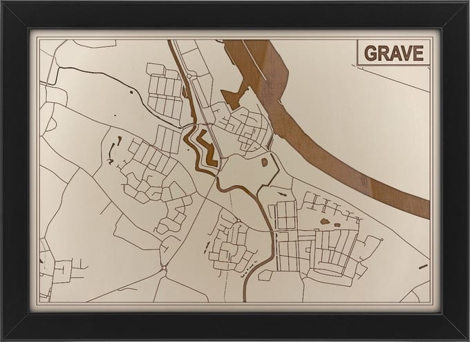 Houten stadskaart van Grave