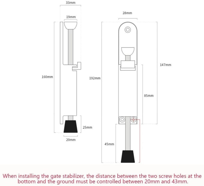 Deurstopper - Opstapdeurstopper Deurvastzetter - Deuren Open Houden - Voetbediende Uitschuifbare - 15L x 15B x 20Dikte cm - Brons