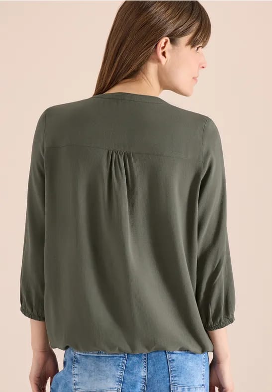 3/4-mouwen blouse met gespleten hals