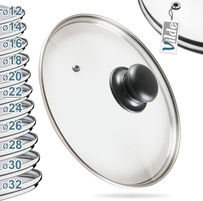 Deksel Glas Hittebestendig 22 cm - Pannendeksel - Pandeksel - Potdeksel