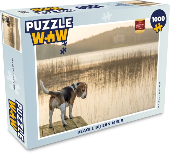 Puzzel Beagle bij een meer - Legpuzzel - Puzzel 1000 stukjes volwassenen