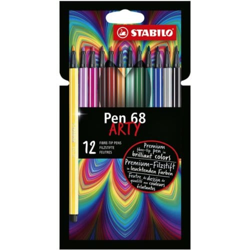 STABILO Pen 68 - Premium Viltstift - ARTY Etui 12 Verschillende Kleuren