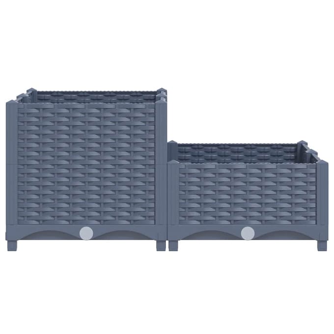 vidaXL - Plantenbak - verhoogd - 80x80x38 - cm - polypropyleen