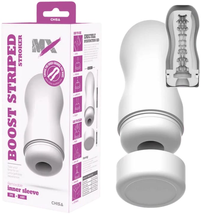 Chisa - Boost Striped - Stroker Masturbator - Wit