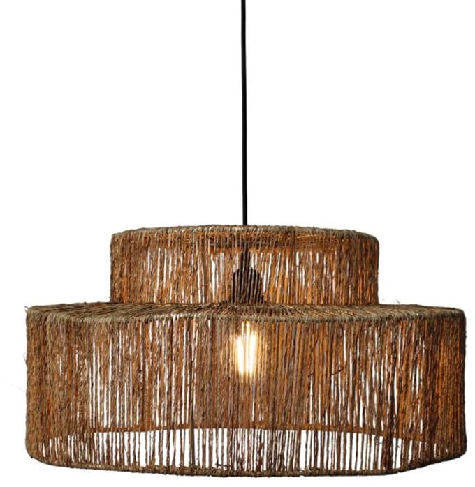 Ronde jute hanglamp Isla -Ø50cm- 4Shine