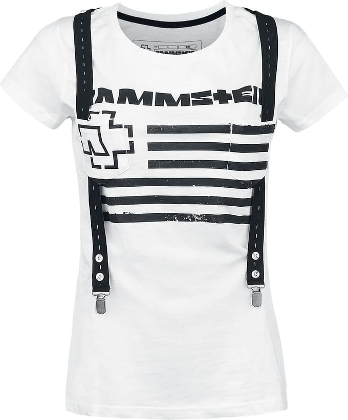 Rammstein T-shirt - Bretels - S tot XL - voor Vrouwen - wit