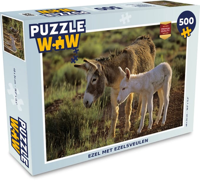Puzzel Ezel met ezelsveulen - Legpuzzel - Puzzel 500 stukjes