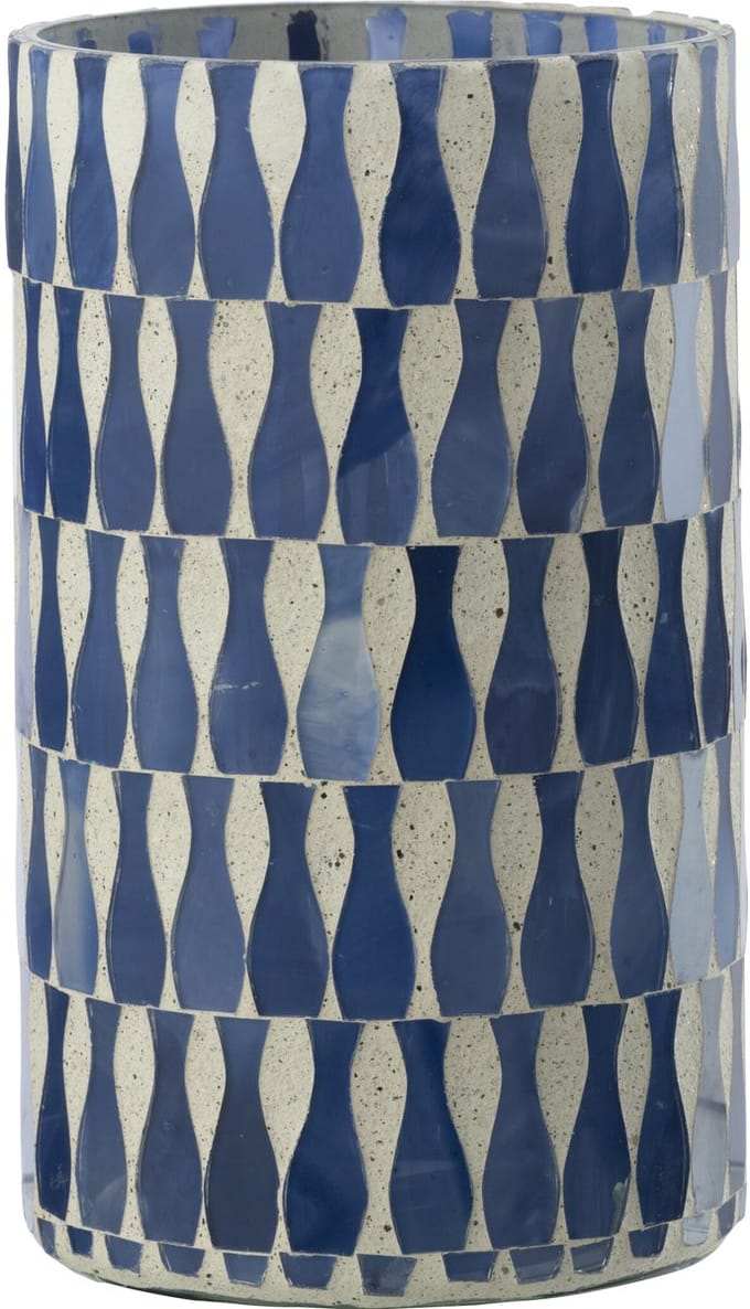 J-Line kaarshouder - glas - blauw/wit - large