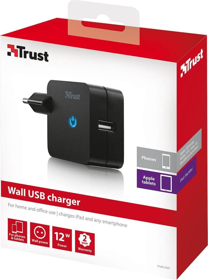 Trust Oplader met USB port - 12W
