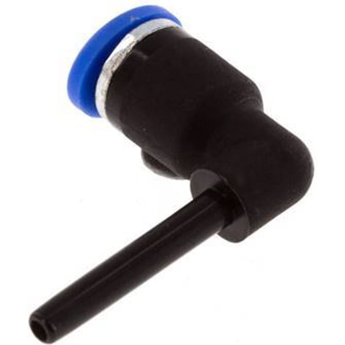 3mm x 3mm 90 graden L-verbinding PA 66 Insteekfitting Plug NBR [5 Stuks]