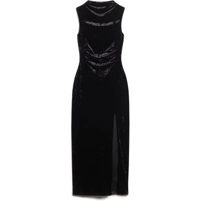 Superdry - Fluwelen maxi-jurk - Dames - Jurken