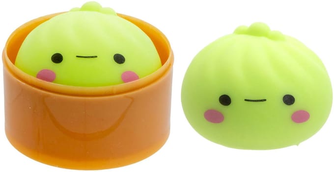 Jonotoys squishy speelgoed Steamed Dumpling glitter stressbal 5cm.