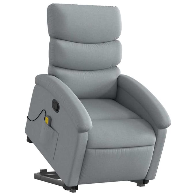 vidaXL - Sta-op-massagestoel - verstelbaar - stof - lichtgrijs