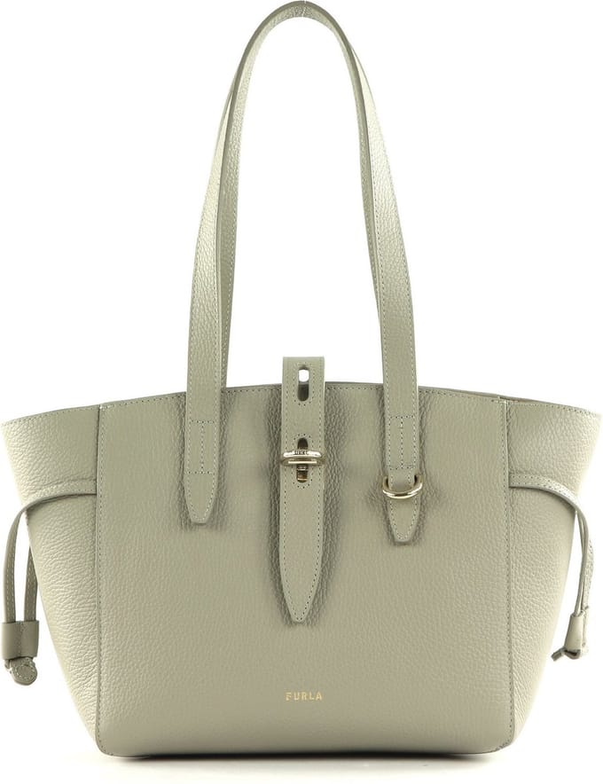 FURLA Leren Handtas Schoudertas Net Tote Bag 24 Marmo C Grijs