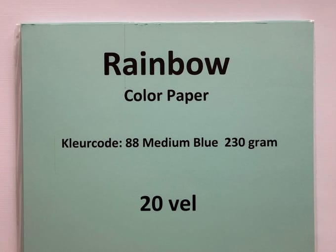 Rainbow Kl-82 230 gram (!) medium blauw papier