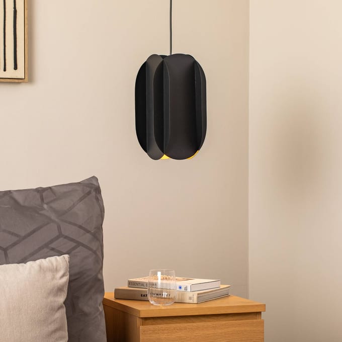 Opviq Hanglamp Corner, zwart, hoogte 35 cm, metaal, E27