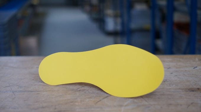 Voetstap Links - Blauw 100 x 300 mm Vlak