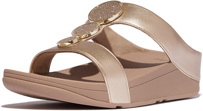 FitFlop Damessandalen Halo Bead-Circle Metallic H-Bar Slides HJ2