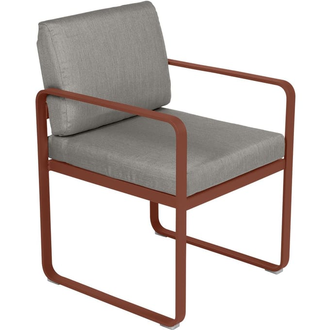 Fermob BELLEVIE fauteuil voor de eethoek - 20 okerrood - B8 taupegrijs