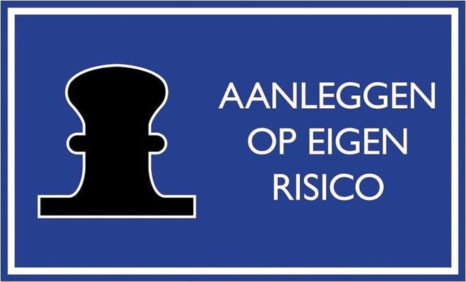 Pickup Nautic aanleggen op eigen risico - Bord 33x20cm