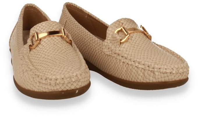 Mode-mania Dames Mocassin Ecru | Beige | Maat: 36