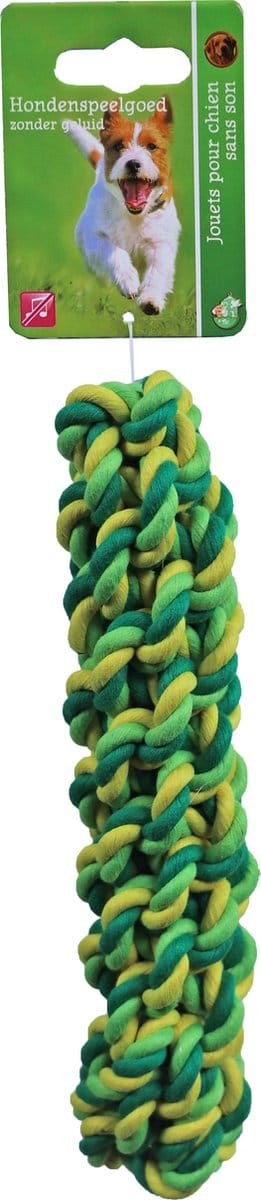 Boon Hondenspeelgoed Touwstick Katoen Groen/Geel 22cm