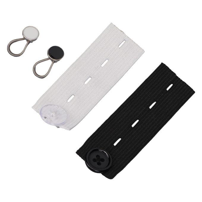 Set van 20 verlengknopen met 10 elastische tailleverlengknopen en 10 kraagverlengknopen voor white